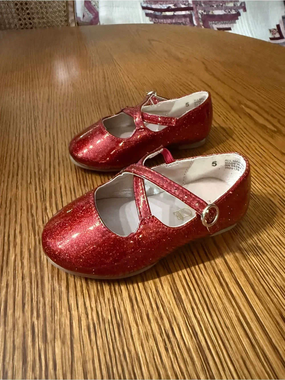 Kids Red Glitter Mary Jane Shoes